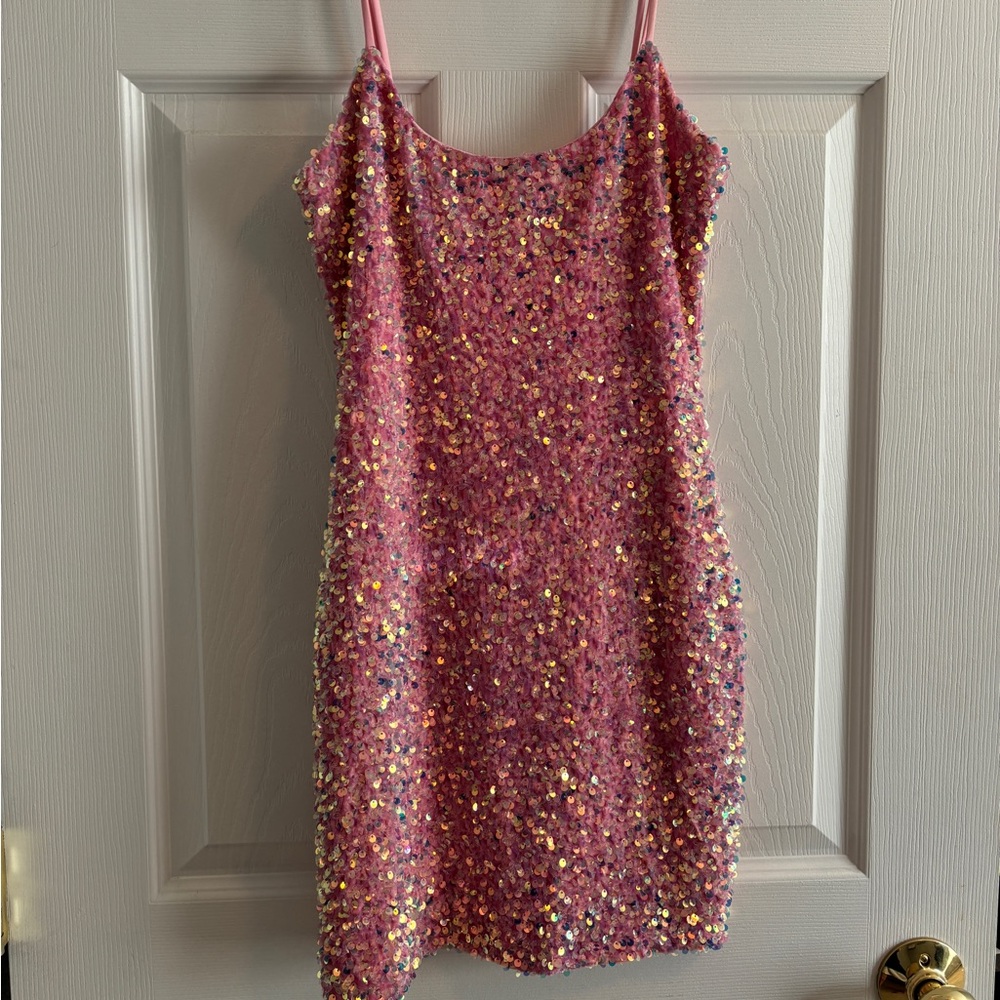 Pink sequin dress